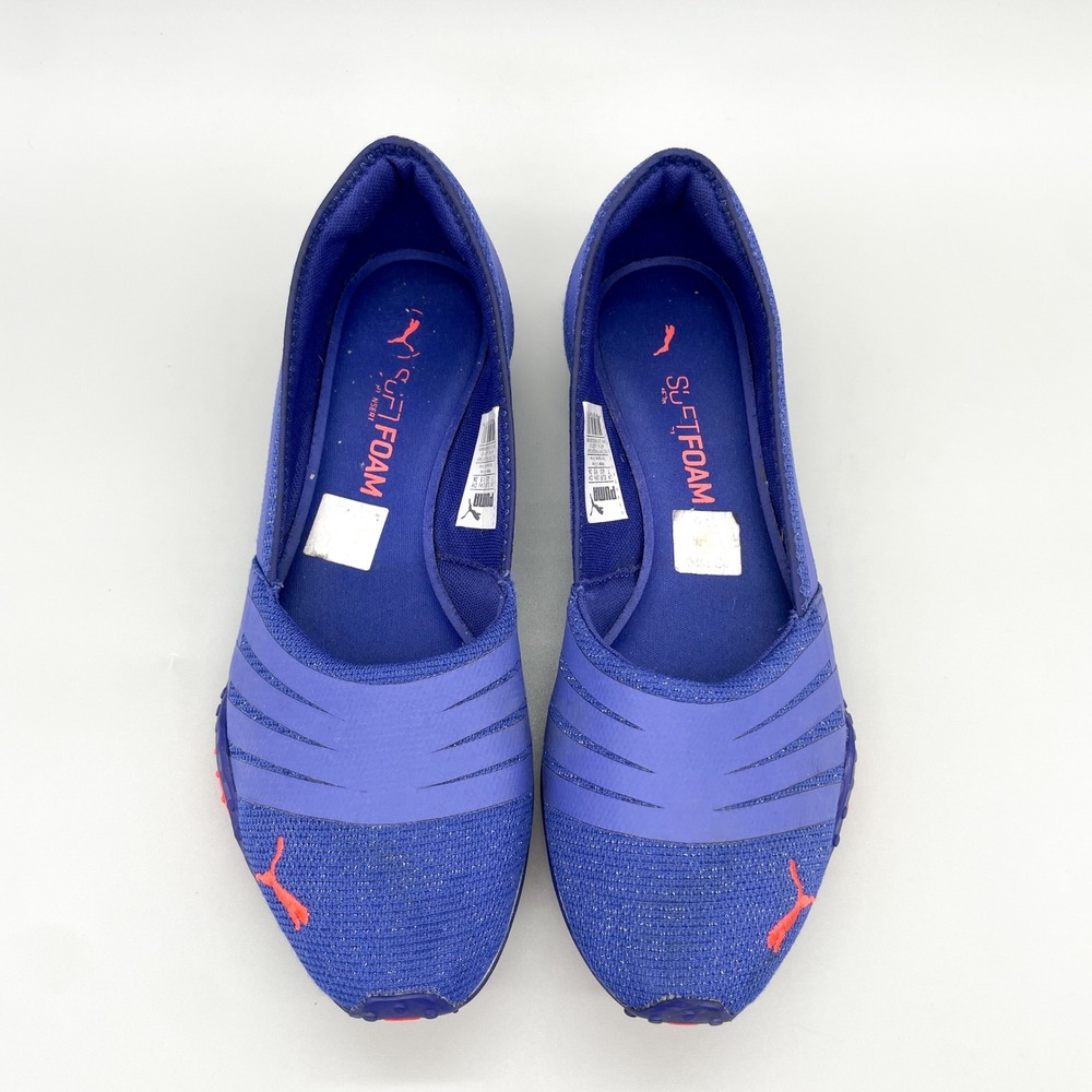 Puma Womens 9.5 Asha Alt 2 Ballet Flats Sneakers Blue Mesh Slip On Sacual Shoes